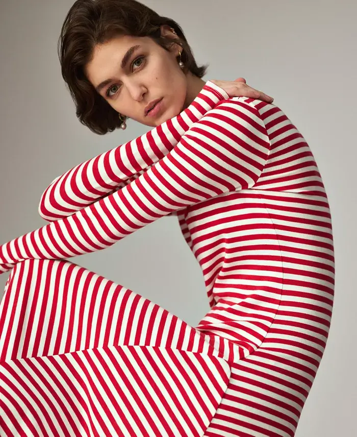 Polo Ralph Lauren Women's Striped Scoopneck Dress Women's Fashion Shoes & Accessories