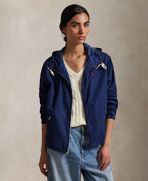 Polo Ralph Lauren Women's Twill Hooded Jacket Women's Fashion Shoes & Accessories