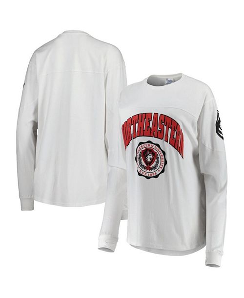Pressbox Women's White Northeastern Huskies Edith Long Sleeve T-shirt Sports Fan Shop
