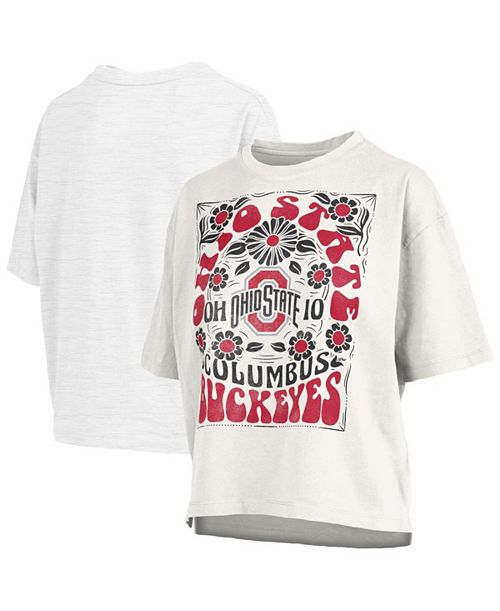 Pressbox Women's White Ohio State Buckeyes Harmony Oversized T-Shirt Sports Fan Shop
