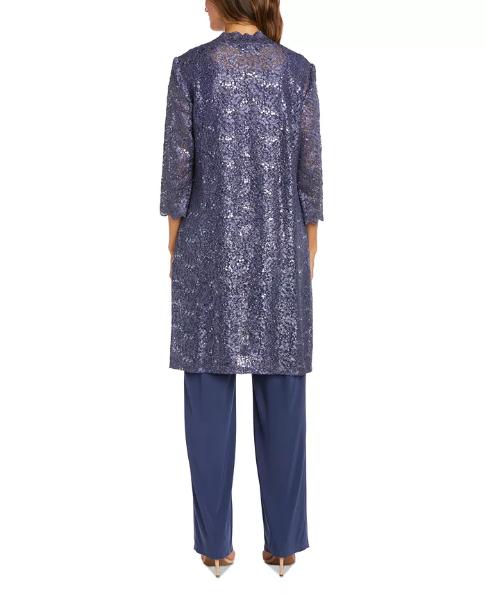 R & M Richards 3-Pc. Sequined Lace Pantsuit & Jacket Women's Fashion Shoes & Accessories
