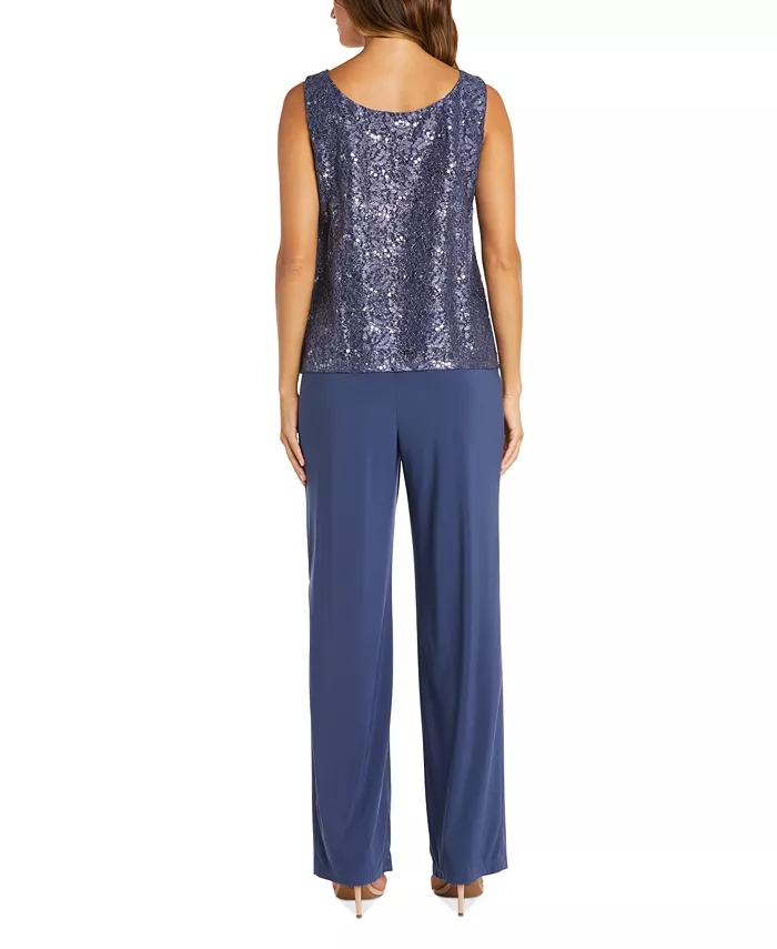 R & M Richards 3-Pc. Sequined Lace Pantsuit & Jacket Women's Fashion Shoes & Accessories