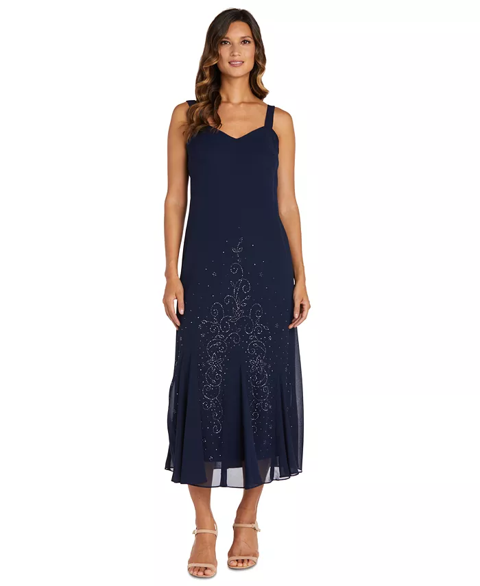 R & M Richards R&M Richards Sleeveless Beaded V-Neck Dress And Jacket Women's Fashion Shoes & Accessories