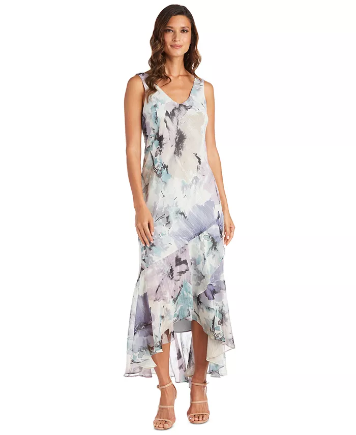 R & M Richards Women's Printed Sleeveless Midi Dress & Cropped Jacket Women's Fashion Shoes & Accessories