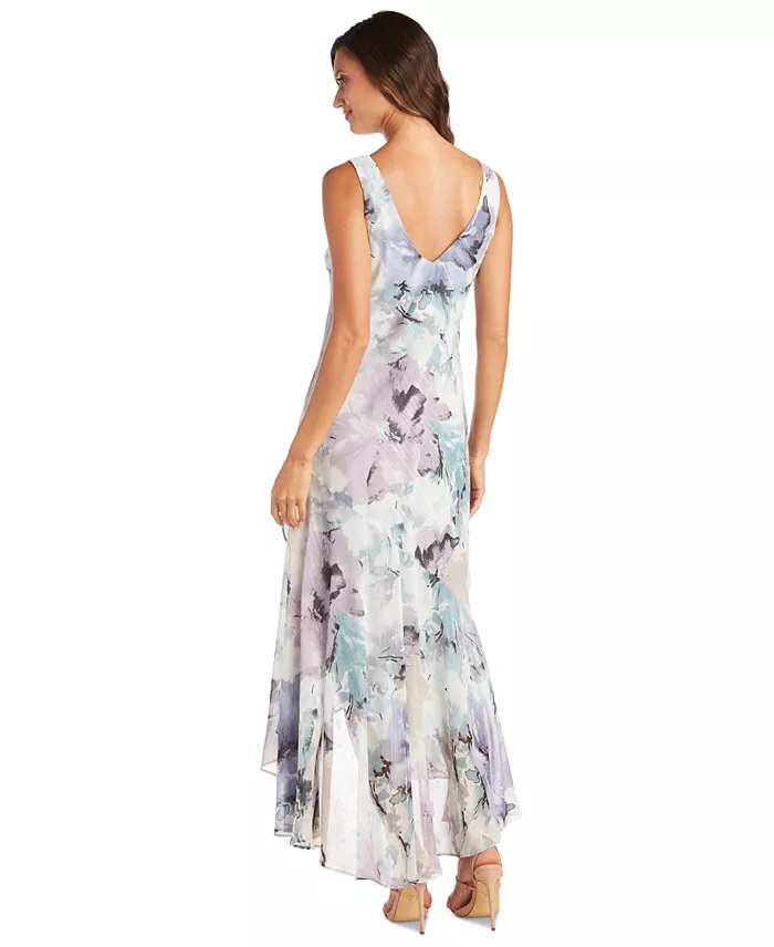 R & M Richards Women's Printed Sleeveless Midi Dress & Cropped Jacket Women's Fashion Shoes & Accessories