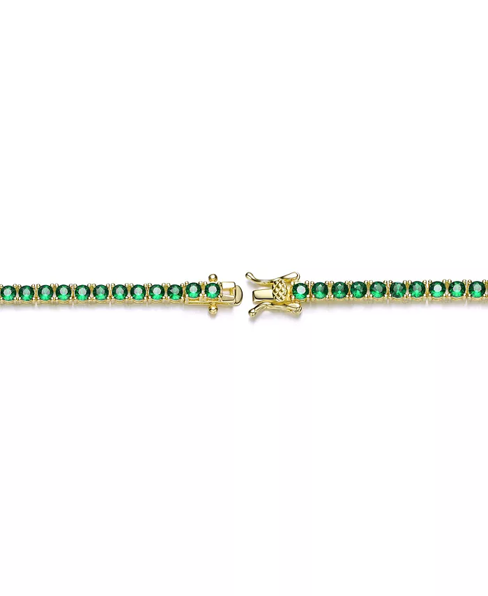 Rachel Glauber Classic 3mm Colored Cubic Zirconia Tennis Bracelet Jewelry & Watches