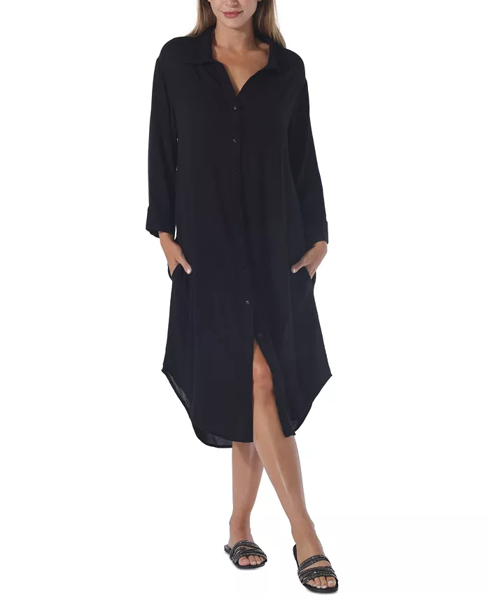 Raviya Women's Shirtdress Cover-Up Women's Fashion Shoes & Accessories