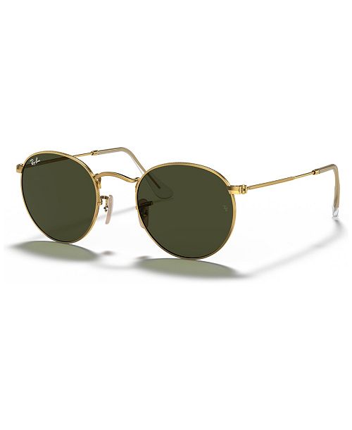 Ray-Ban Unisex Sunglasses RB3447 ROUND METAL Women's Fashion Shoes & Accessories