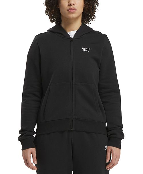 Reebok Women's Identity Small Logo Full Zip Hoodie Women's Fashion Shoes & Accessories