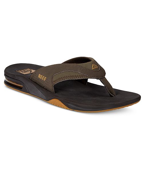 REEF Men's Fanning Thong Sandals with Bottle Opener Men's Shoes