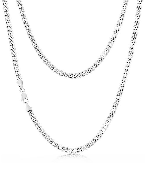Rhona Sutton Silver Miami Cuban 5MM Stainless Steel Chain Necklace Jewelry & Watches