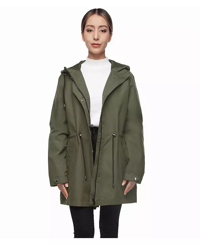 Rokka&Rolla Women's Hooded Anorak Trench Coat Women's Fashion Shoes & Accessories