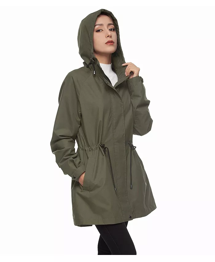Rokka&Rolla Women's Hooded Anorak Trench Coat Women's Fashion Shoes & Accessories