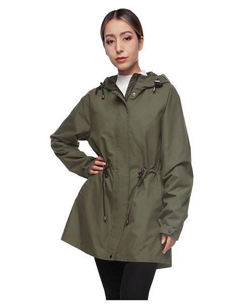 Rokka&Rolla Women's Hooded Anorak Trench Coat Women's Fashion Shoes & Accessories