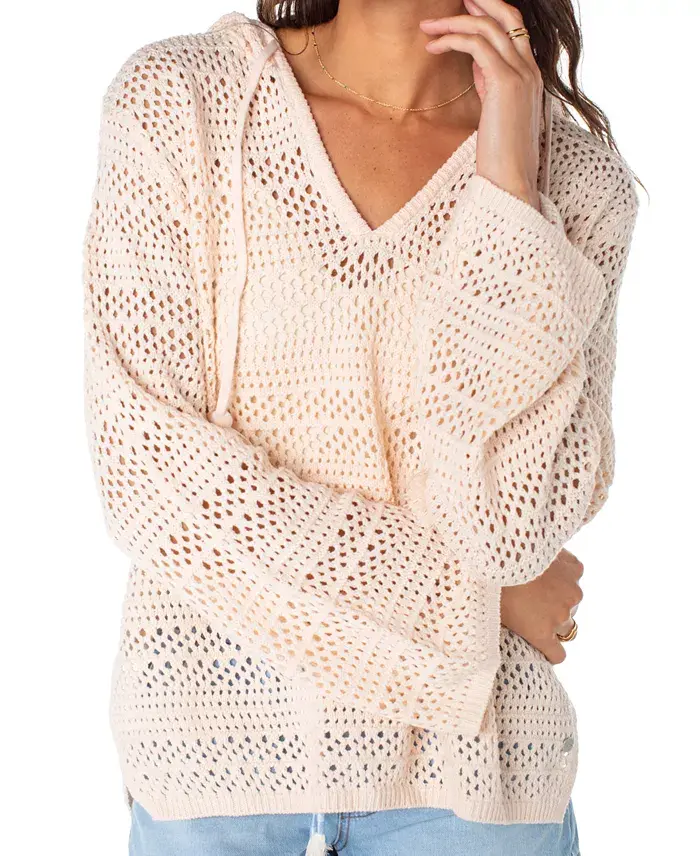 Roxy Juniors' Hippie Love Cotton-Blend Relaxed Sweater Juniors'