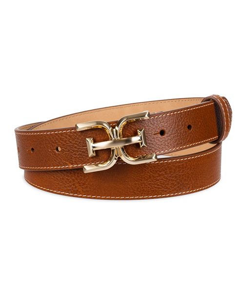 Sam Edelman Women's Slim Double-E Plaque Buckle Belt Women's Fashion Shoes & Accessories