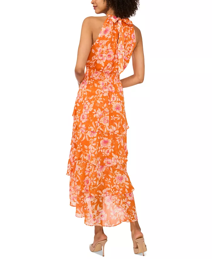 Sam & Jess Women's Floral-Print Maxi Halter Dress Women's Fashion Shoes & Accessories