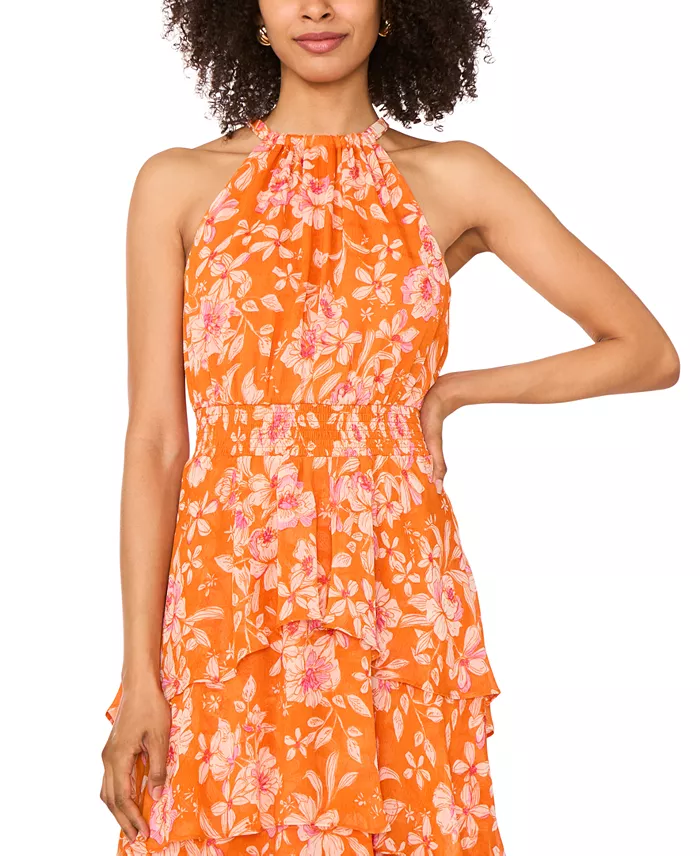 Sam & Jess Women's Floral-Print Maxi Halter Dress Women's Fashion Shoes & Accessories