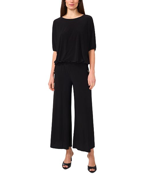 Sam & Jess Women's Side-Tie Top & Wide-Leg Pants Women's Fashion Shoes & Accessories