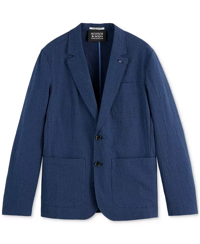 SCOTCH & SODA Men's Relaxed Fit Unconstructed Seersucker Blazer Men's Fashion & Accessories