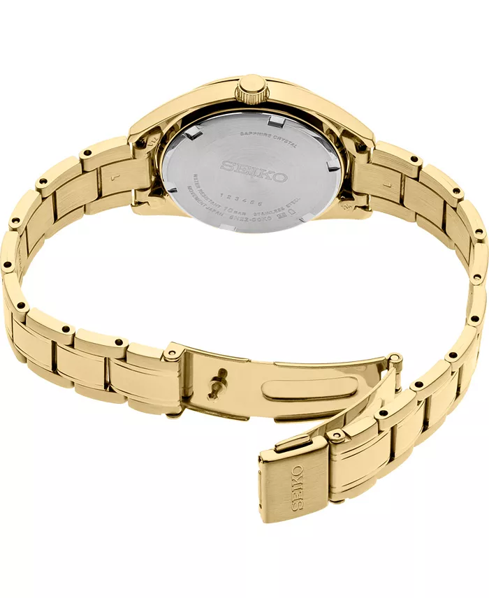 Seiko Women's Essentials Gold-Tone Stainless Steel Bracelet Watch 29.8mm Jewelry & Watches