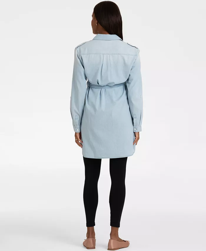 Seraphine Women's Maternity Cotton Chambray Belted Tunic Women's Fashion Shoes & Accessories
