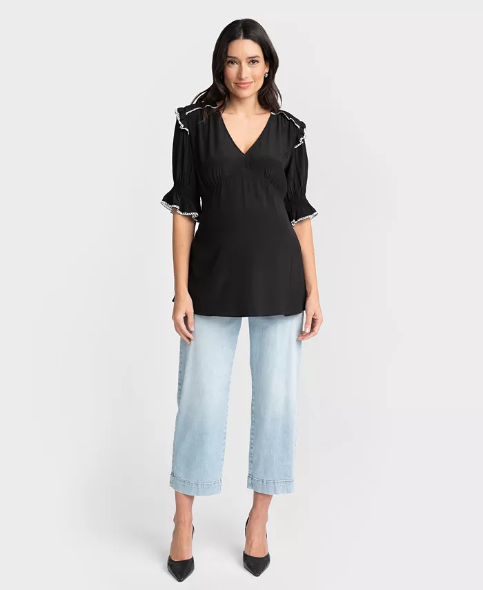 Seraphine Women's Maternity Cropped Jeans Women's Fashion Shoes & Accessories