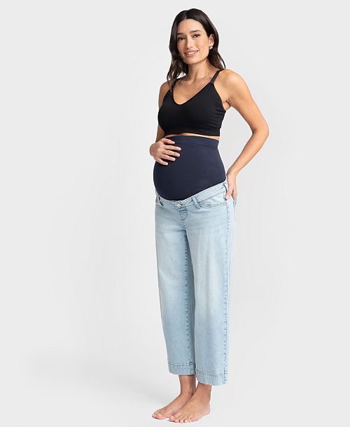 Seraphine Women's Maternity Cropped Jeans Women's Fashion Shoes & Accessories
