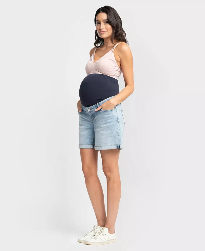 Seraphine Women's Maternity Denim Shorts Women's Fashion Shoes & Accessories