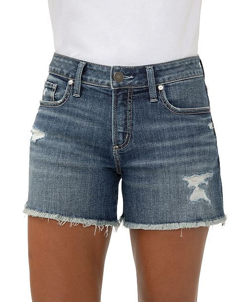 Silver Jeans Co. Women's Suki Mid-Rise Denim Shorts Juniors'