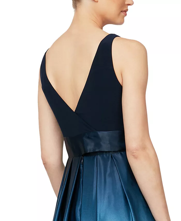 SL Fashions Ombré Satin Bow Sash Gown Women's Fashion Shoes & Accessories