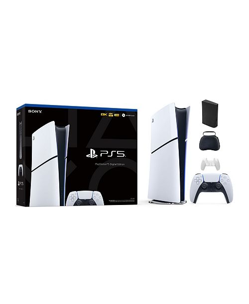 Sony PlayStation 5 Slim Console Digital Edition - White Bundle With Accessories Electronics