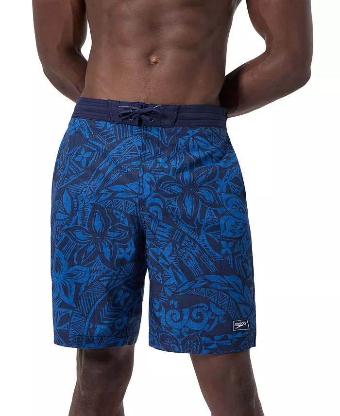 Speedo Men's Bondi Basin Abstract Print Drawstring 9" Boardshorts Men's Fashion & Accessories