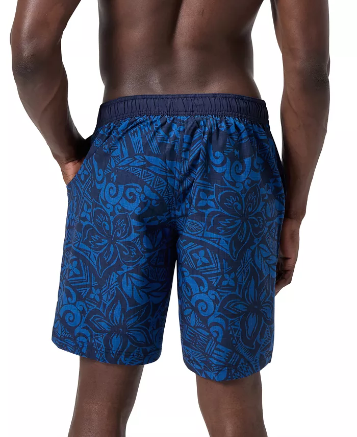 Speedo Men's Bondi Basin Abstract Print Drawstring 9" Boardshorts Men's Fashion & Accessories
