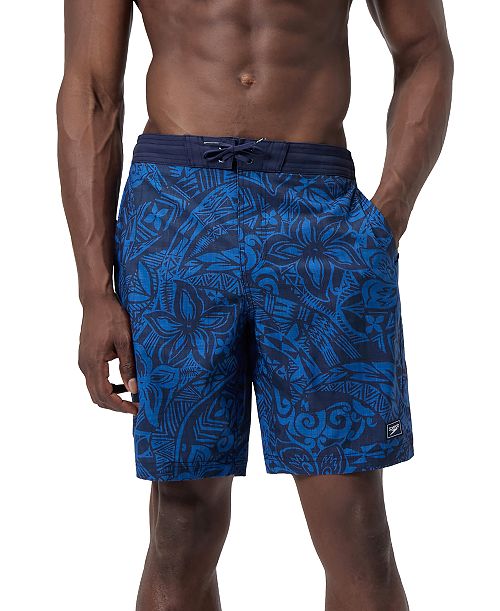 Speedo Men's Bondi Basin Abstract Print Drawstring 9" Boardshorts Men's Fashion & Accessories