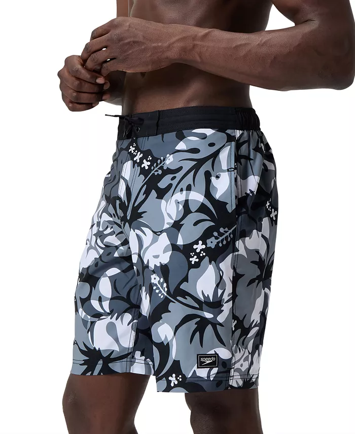 Speedo Men's Bondi Basin Comfort Stretch Printed 9" Boardshorts Men's Fashion & Accessories