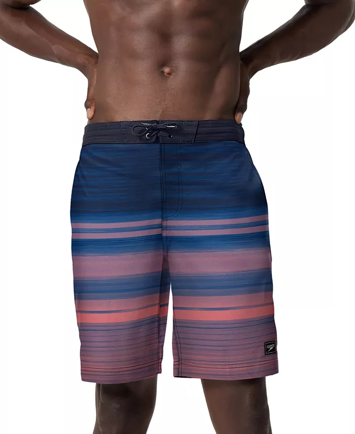 Speedo Men's Onshore Bondi Basin Ombre Stripe Drawstring 9" Boardshorts Men's Fashion & Accessories