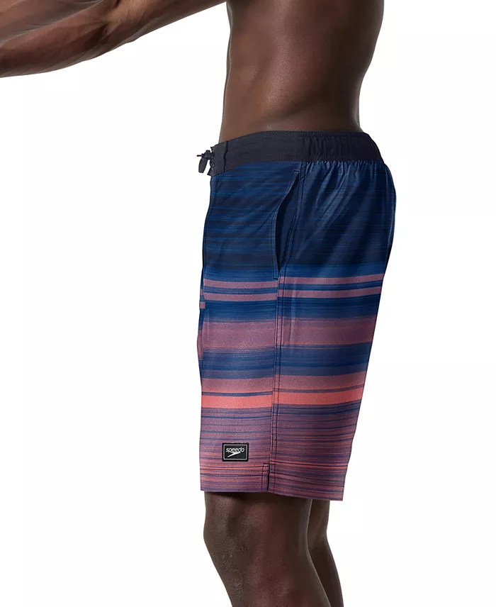 Speedo Men's Onshore Bondi Basin Ombre Stripe Drawstring 9" Boardshorts Men's Fashion & Accessories