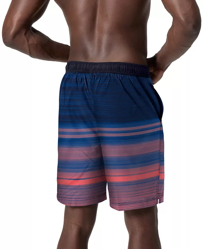 Speedo Men's Onshore Bondi Basin Ombre Stripe Drawstring 9" Boardshorts Men's Fashion & Accessories