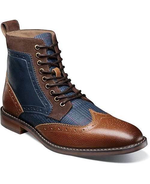 Stacy Adams Men's Finnegan Wingtip Lace Up Boots Men's Shoes