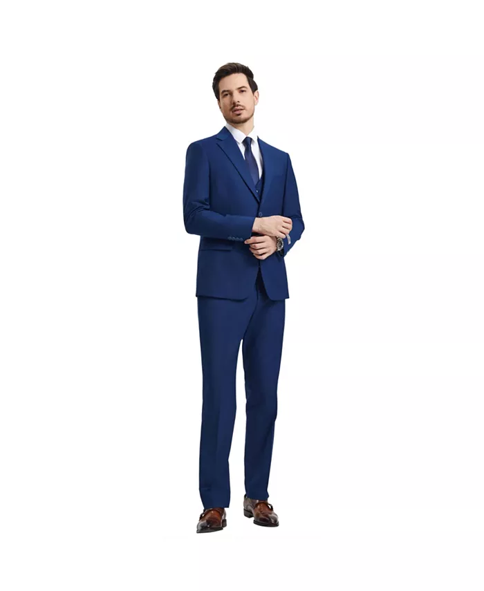 Stacy Adams Men's Hybrid-Fit 3pc Notch Lapel Suit Set Jacket Vest And Pants Men's Fashion & Accessories
