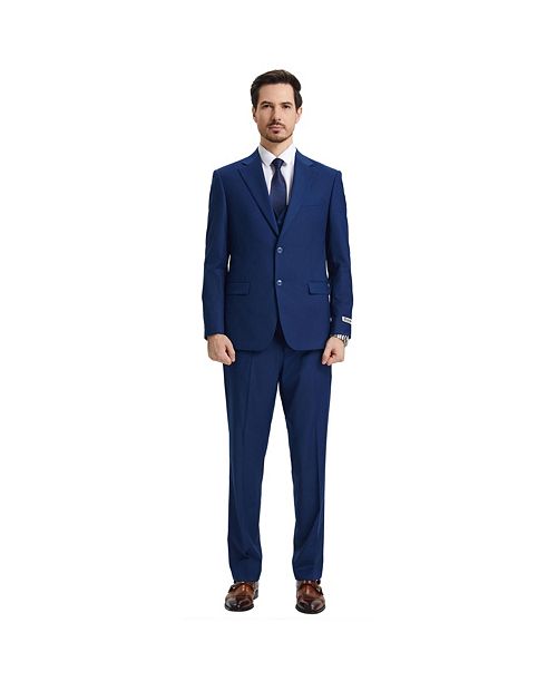 Stacy Adams Men's Hybrid-Fit 3pc Notch Lapel Suit Set Jacket Vest and Pants Men's Fashion & Accessories
