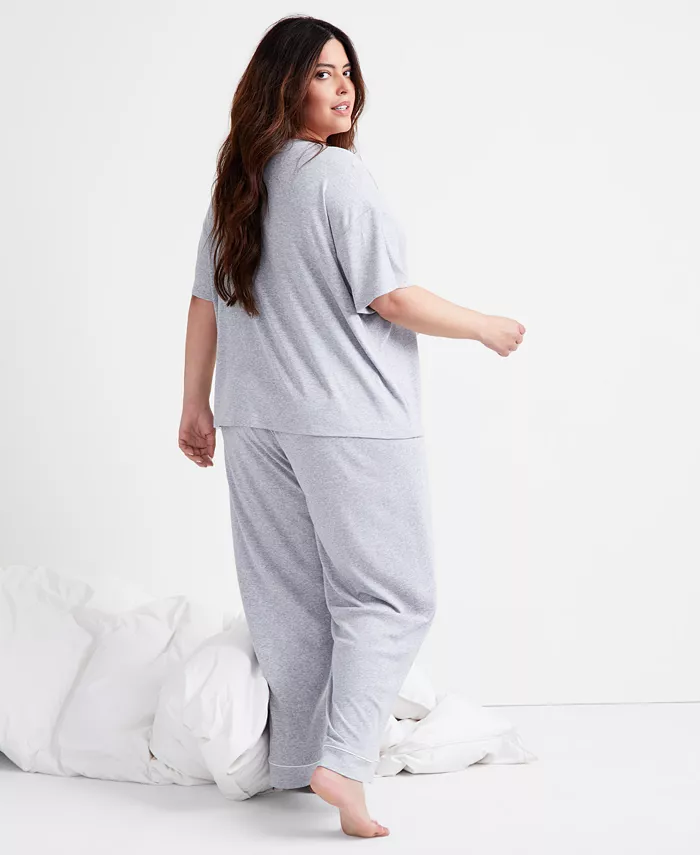 State Of Day Ribbed-Knit Pajama Set XS-3X Created For Macy's Women's Fashion Shoes & Accessories