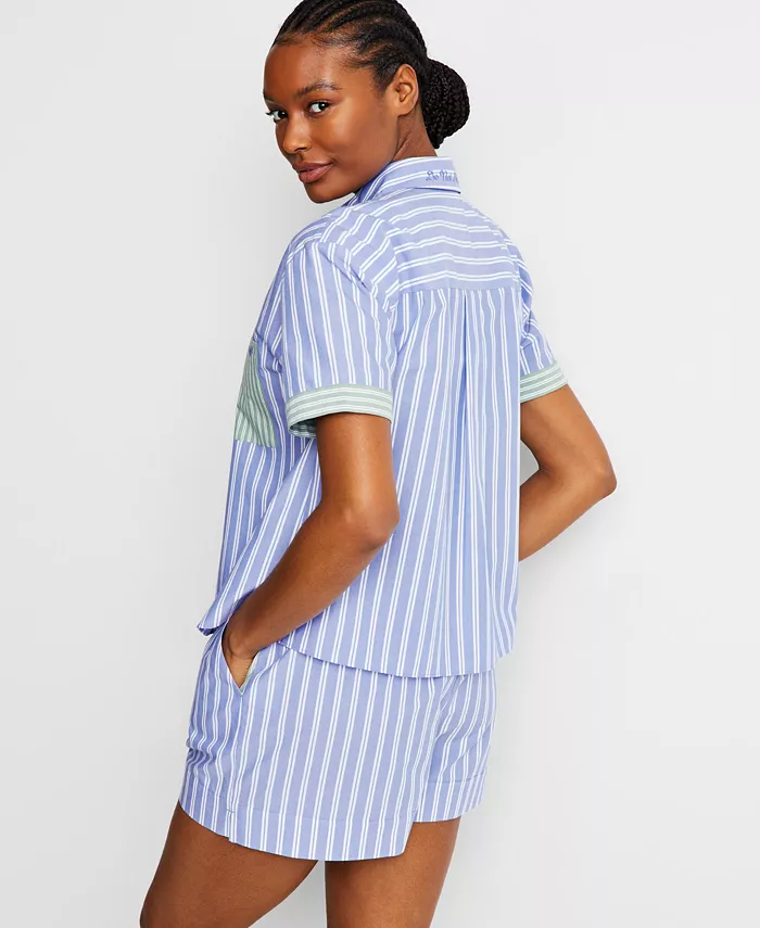 State Of Day Women's Colorblocked Striped Boxer Pajama Set Exclusively At Macy's Women's Fashion Shoes & Accessories