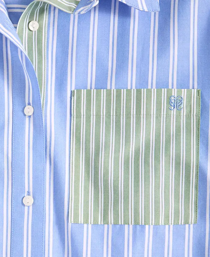 State Of Day Women's Colorblocked Striped Boxer Pajama Set Exclusively At Macy's Women's Fashion Shoes & Accessories