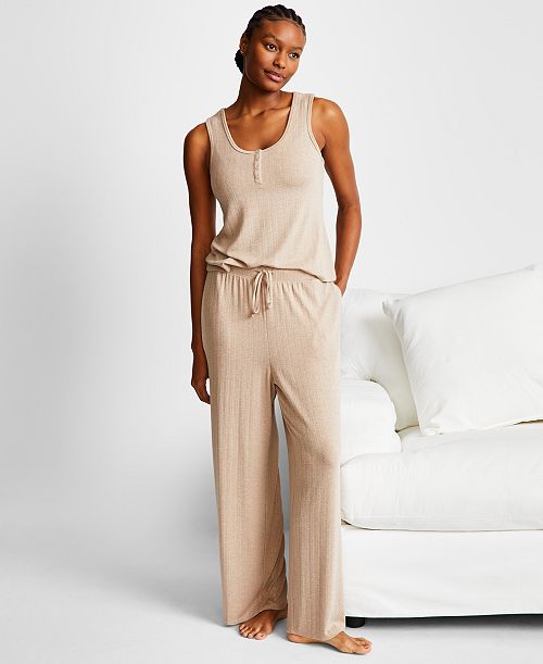 State Of Day Women's Pointelle Tank Pajama Set Exclusively At Macy's Women's Fashion Shoes & Accessories