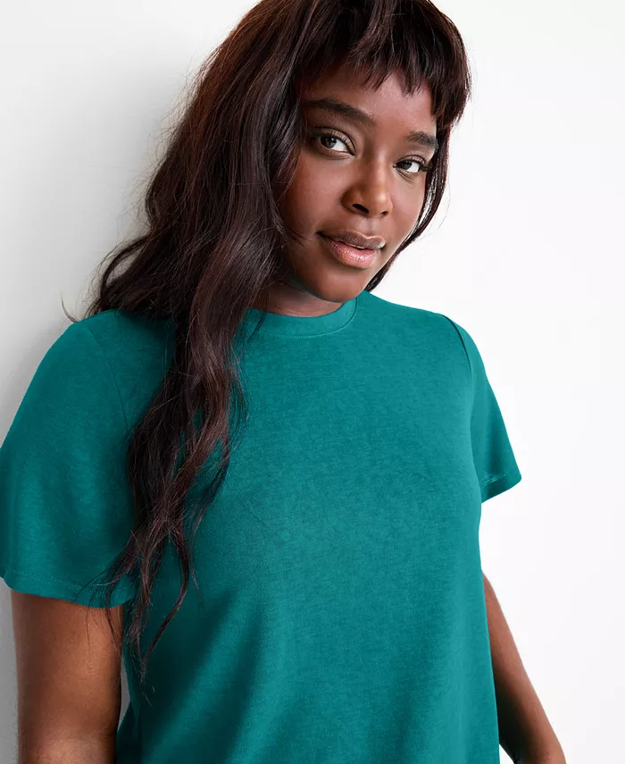 State Of Day Women's Relaxed-Fit Short-Sleeve Tee XS-3X Exclusively At Macy's Women's Fashion Shoes & Accessories