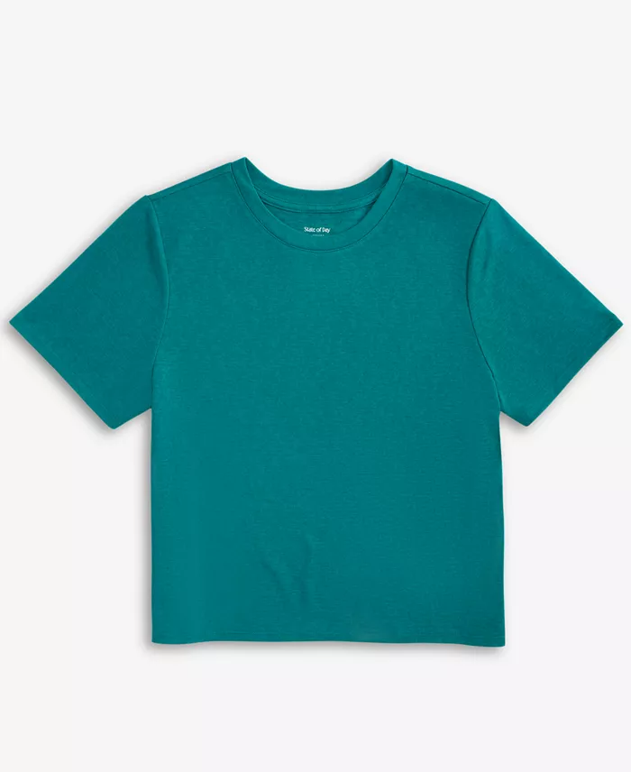 State Of Day Women's Relaxed-Fit Short-Sleeve Tee XS-3X Exclusively At Macy's Women's Fashion Shoes & Accessories