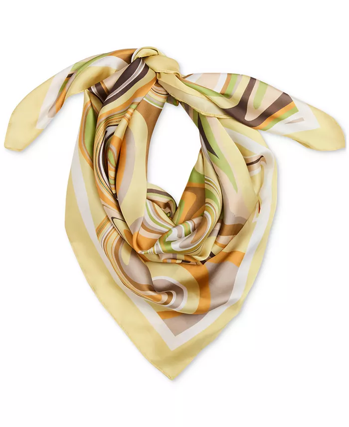 Steve Madden Swirl Away Satin Square Scarf Women's Fashion Shoes & Accessories