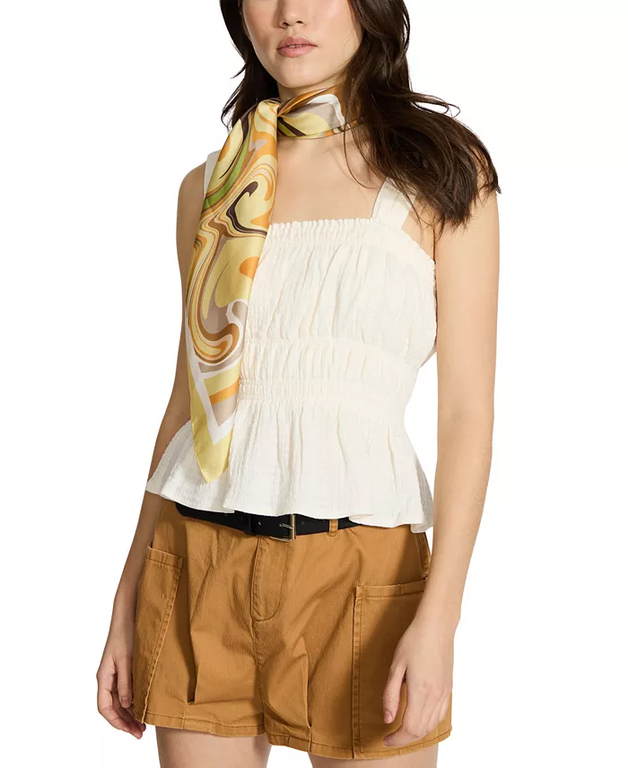 Steve Madden Swirl Away Satin Square Scarf Women's Fashion Shoes & Accessories